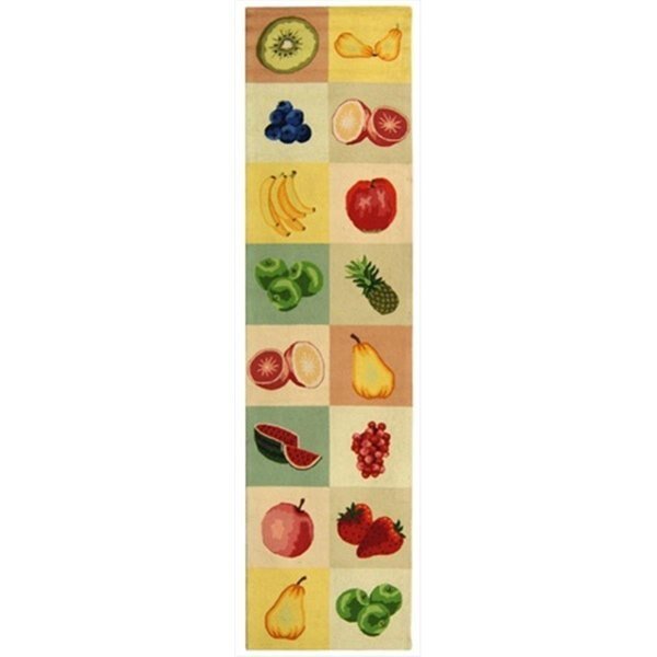 2 ft. - 6 in. x 10 ft. Runner- Country and Floral Chelsea Ivory Hand Hooked Rug, Safavieh, Mfr#: HK268A-210